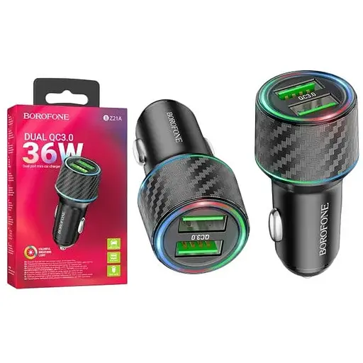 Зарядное устройство Borofone BZ21A QC3.0 36W 2 x USB/3.0 A