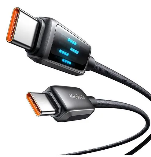 Кабель Mcdodo LED Display USB-C to USB-C 100W Data Cable 1,2 м Черный - фото 2