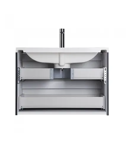 Тумба Мойдодир Paula 60-A з умивальником Cosmopolitan 60 Білий/графіт - фото 4