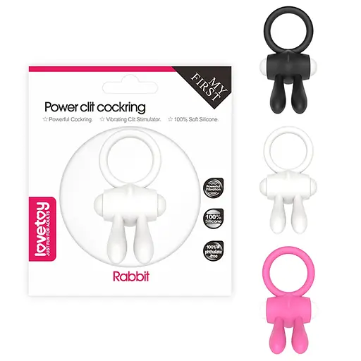 Эрекционное кольцо с вибрацией Lovetoy Power Clit 7.5 см белый - фото 8