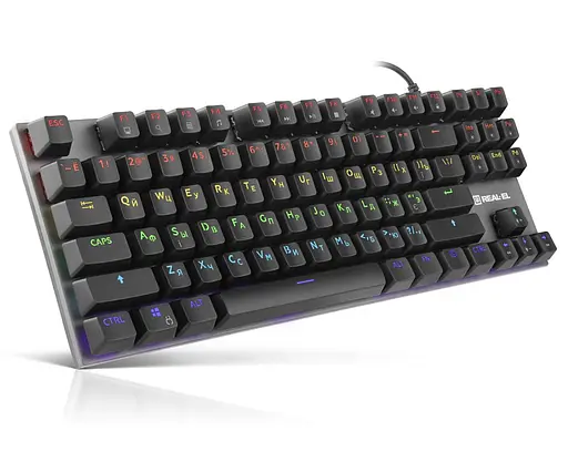 Клавиатура игровая механическая REAL-EL M5 USB RGB Black - фото 2