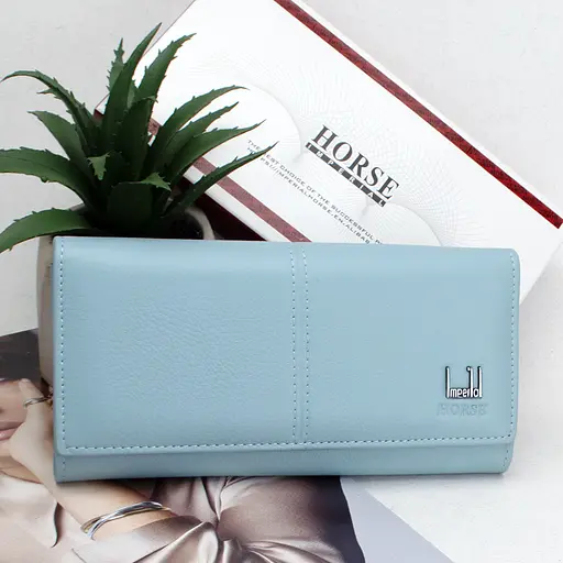 Гаманець жіночий шкіряний Horse Imperial A0001 блакитний - фото 1