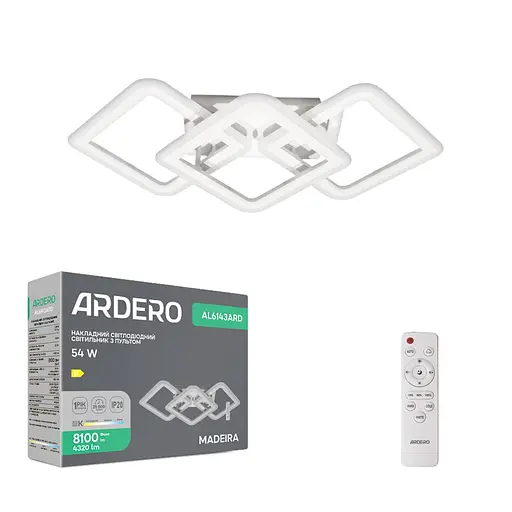 Светодиодная накладная люстра Ardero AL6143ARD MADEIRA 54Вт белый - фото 1