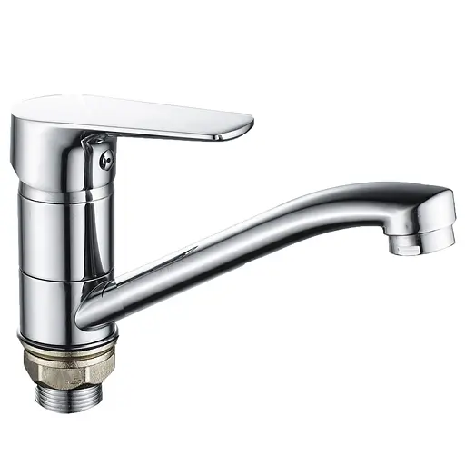 Змішувач для умивальника DOMINO VITO DVO-203M поворотний 15 см для ванної з латуні з керамічним вузлом