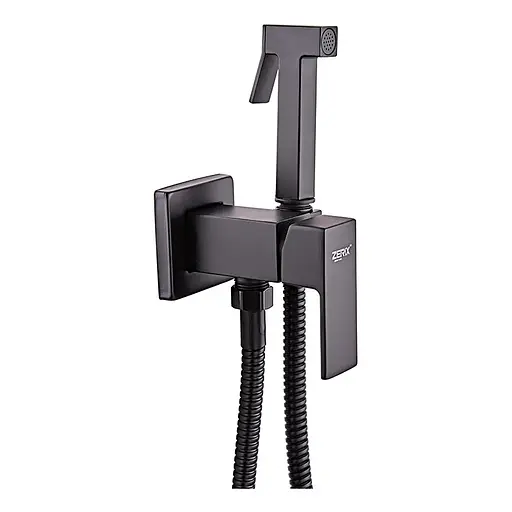 Набір гігієнічного душу прихованого монтажу Zerix LEB9-123 black ZX5572, Чорний матовий - фото 1