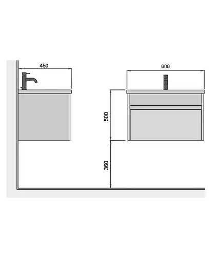 Тумба Мойдодир Prime 60-А з умивальником Cosmo 60 підвісна Білий - фото 5