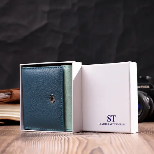 Кожаный женский кошелек ST Leather 10х9.5х1.5 см acs0028417 - фото 8