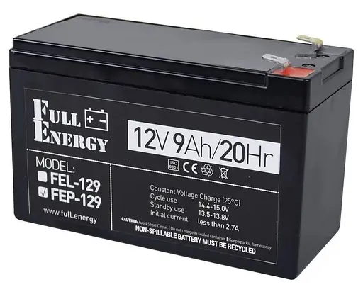 Акумуляторна батарея для ДБЖ Full Energy AGM 12 V / 9 А*ч (FEP-129) - фото 1