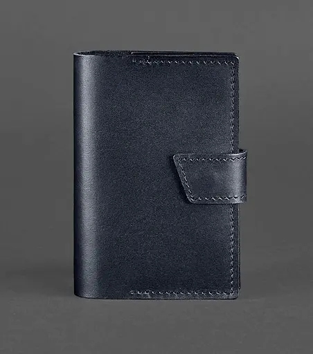 Кожаная обложка для паспорта 4.0 темно-синяя - фото 1