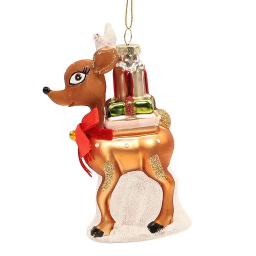 Елочное украшение "Олененок с подарками" 8*4*12,2 см, YQ1408406 - фото 2