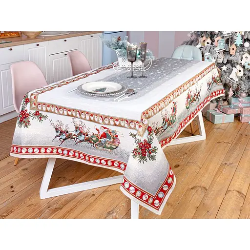 Скатертина Lefard Home Textile гобеленова новорічна з люрексом 140х140 см (716-001) - фото 2