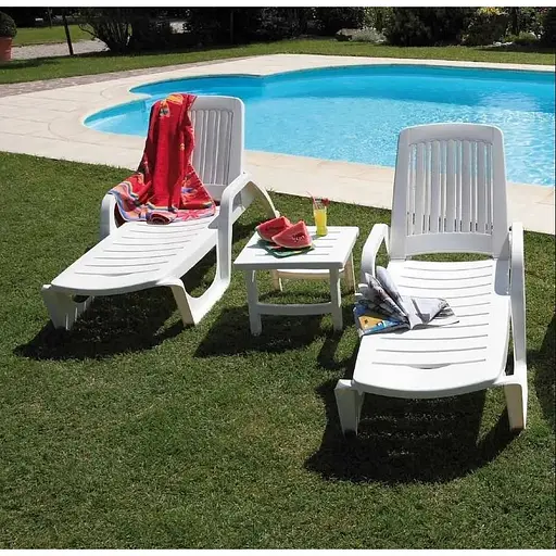 Шезлонг пластиковий Bica Zanzibar, білий - фото 9