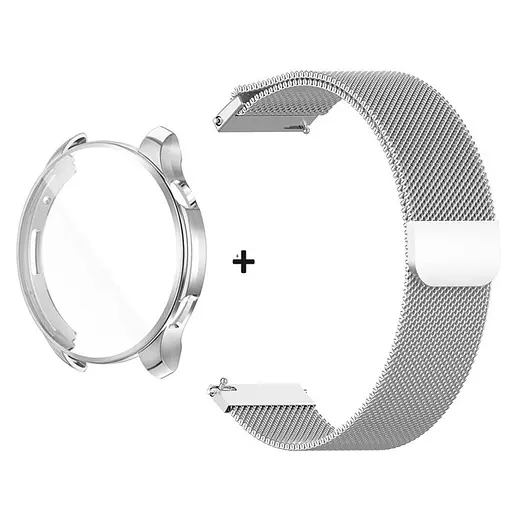 Комплект Tamister для годинника Amazfit GTR4 сріблястий (чохол + металевий ремінець 22 мм) - фото 2