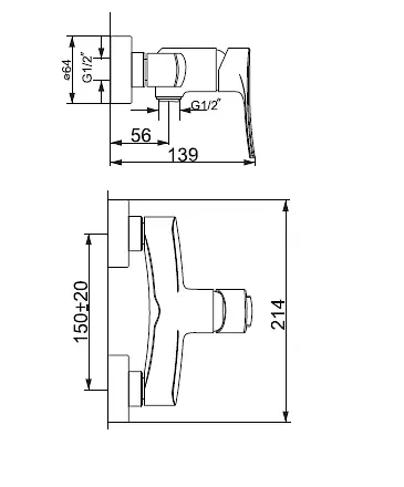 Змішувач для душу Volle Daniella 15163100 Хром - фото 2