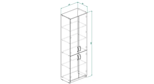 Шкаф Анжело Ferrum-decor на 5 полок с 4 дверями 1900x600x380 ДСП Белый 16 мм (FRD-105001) - фото 4