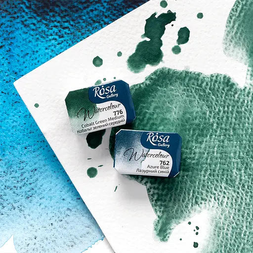 Краска акварельная Кобальт зеленый средний (776) 2.5 мл Rosa Gallery - фото 3