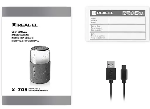Портативна колонка Real-El RX705 5W Bluetooth TWS, RGB, Black - фото 16