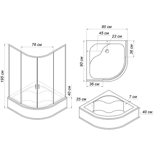 Душевая кабина Bravo WARTA 90T (000022470) - фото 11