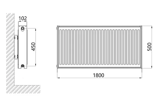 Радиатор стальной Thermo Alliance IMAS 22 тип 500x1800 мм нижнее подключение (TAI225001800V) - фото 2