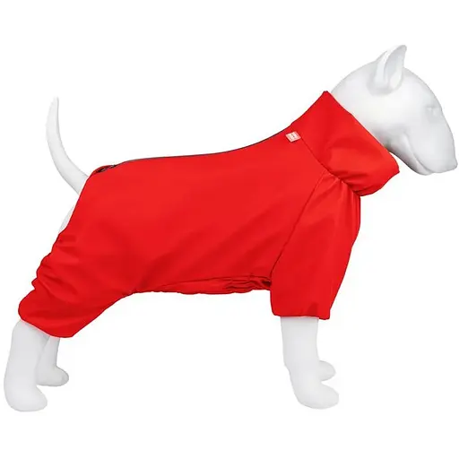 Дощовик для собак Waudog Clothes, водонепроникний, XS25, В 36-38 см, С 26-28 см, червоний