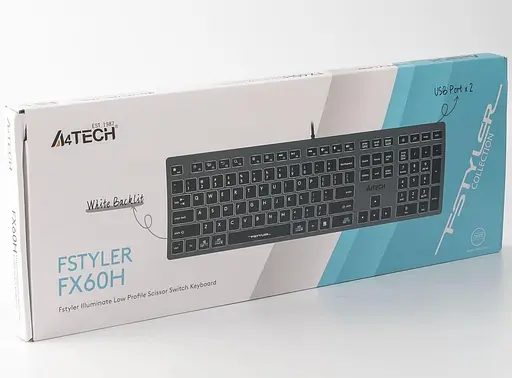 Клавіатура A4Tech Fstyler FX60H White Backlit USB Grey (FX60H USB (Grey) White backlit) - фото 7