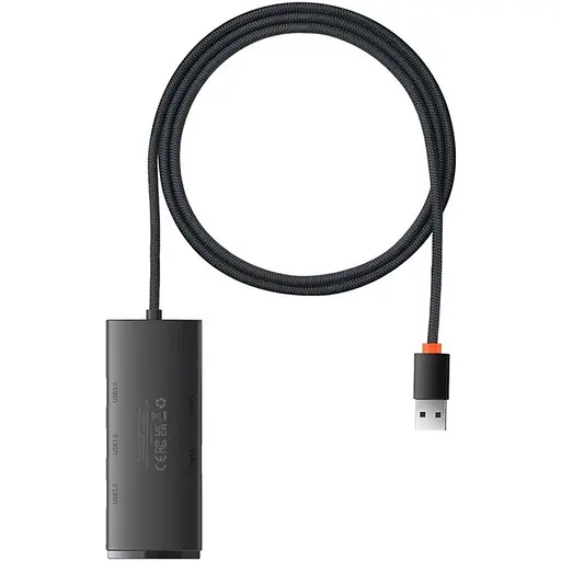USB-хаб Baseus Lite Series 4-in-1 Hub Adapter Black (WKQX030101) [136670] - фото 2