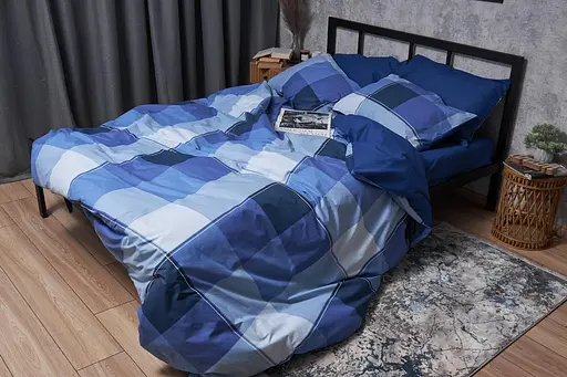 Комплект постельного белья Moon&Star Бязь Gold Люкс Finland Blue King Size 220x240 наволочки 2х40х60 - фото 2