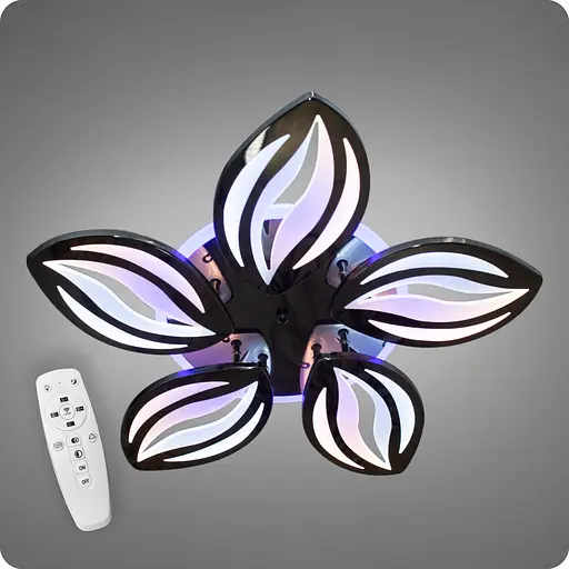 Люстра світлодіодна 517 Dlight 3color з пультом 85Вт Чорний Хром (01833) - фото 2