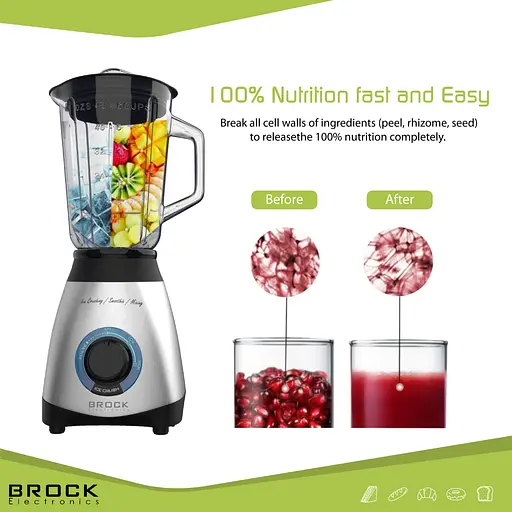 Блендер BROCK BL 1502 SS стационарный 500Вт - фото 5