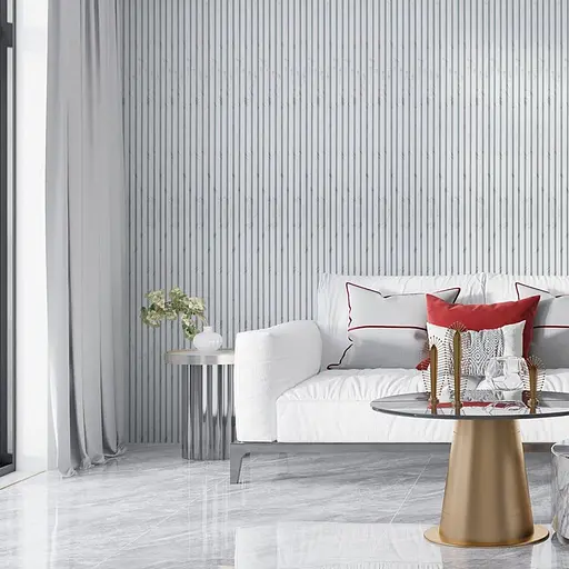 Рейка декоративна Wall Sticker PS 2900х120х12 мм Білий мармур SW-00002134 - фото 7