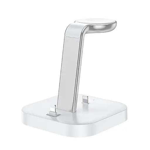 Заряджання бездротове — підставка HOCO CW43 Graceful 3-in-1 charger чорна - фото 3