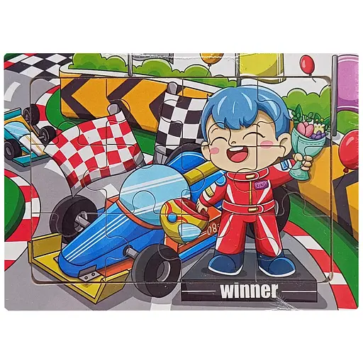 Дитячий дерев'яний пазл-вкладиш "Перемога" Bambi MD 1354-2, 12 елементів 15 х 11 х 0,4 см - фото 1