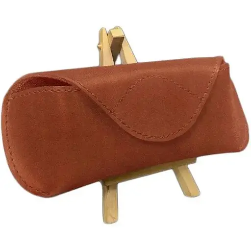 Кожаный чехол для очков BlankNote Crazy Horse с клапаном на магните Светло-коричневый  - фото 1