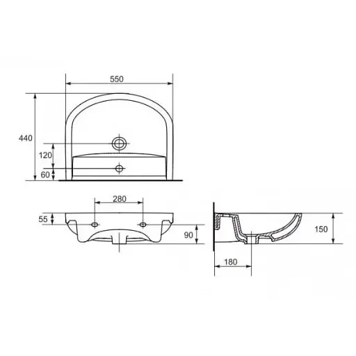 Умывальник мебельный Cersanit Arteco 55 см K667-007 30412 - фото 3