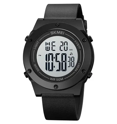 Чоловічий спортивний годинник Skmei 1772 (Чорний з білим)