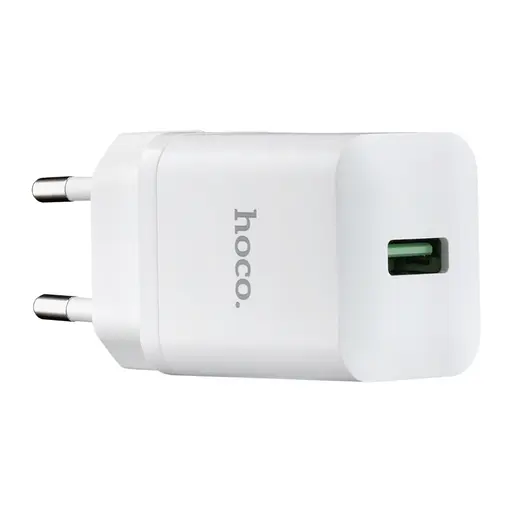 Сетевое зарядное устройство Hoco N26 Maxim single port QC3.0 charger (EU) Белый - фото 1