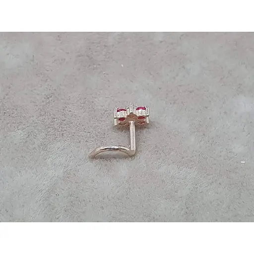 Золотая серьга-пирсинг в нос Dear с фианитами. 1040.5 - фото 4