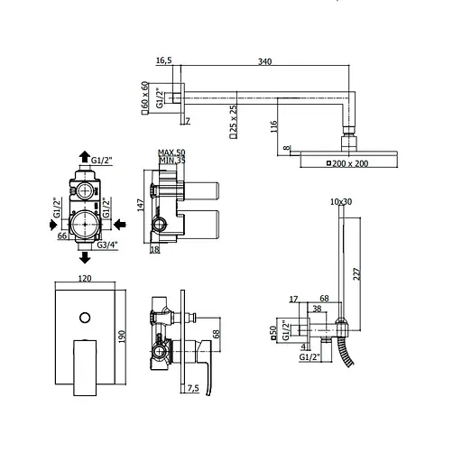 Душевая система скрытого монтажа Paffoni KIT LES015 CR, Хром - фото 2