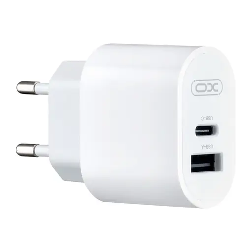 Сетевое зарядное устройство XO L97 A + C dual port Home charger Белый - фото 1