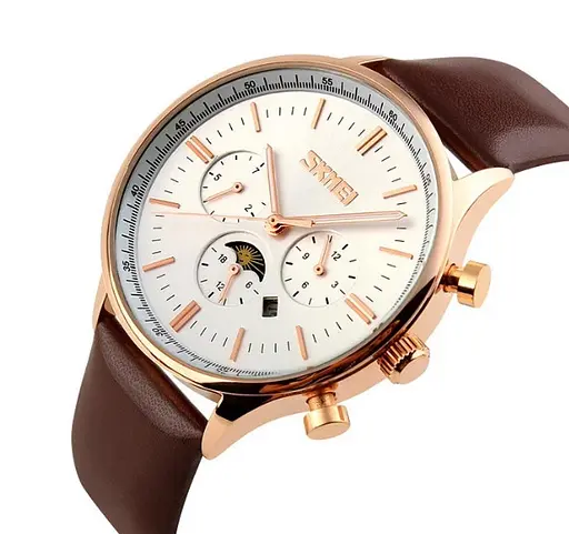 Мужские классичесие часы Skmei 9117 White Gold