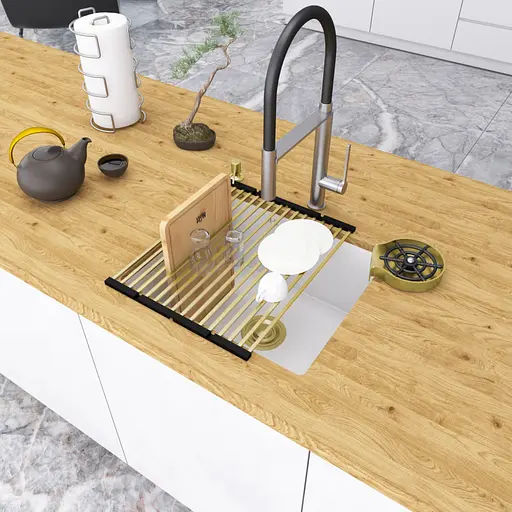 Кухонна мийка врізна в стільницю 1.5 мм біла Nett NW-5045, Білий - фото 6