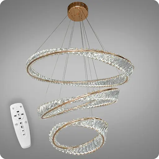 Люстра кришталева світлодіодна 517 Dlight 184Вт Золото (02000) - фото 2