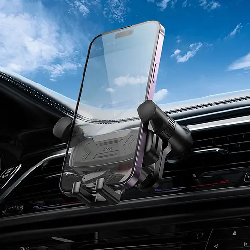 Автодержатель Hoco H66 Gamble gravity linkage (air outlet) Black - фото 5