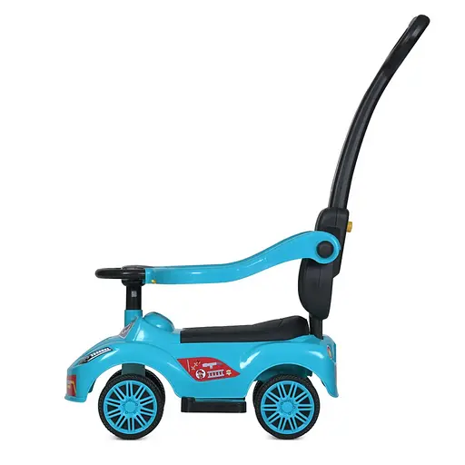 Дитяча каталка-толокар M 5763L-15 синій, з батьківською ручкою - фото 2