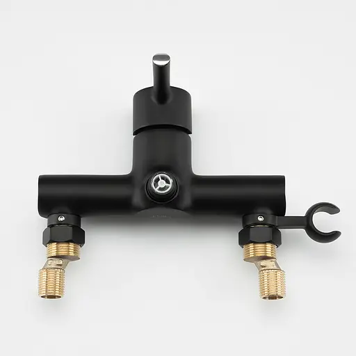 Змішувач для гігієнічного душу зовнішнього монтажу 150 мм Gappo G2003-6, чорний/хром, Чорний матовий - фото 5