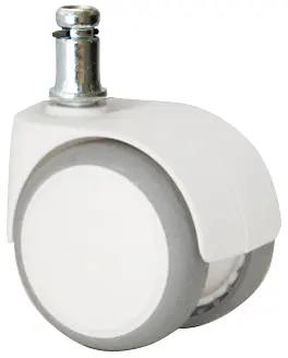 Ролики для офісного крісла прогумовані білі - фото 3