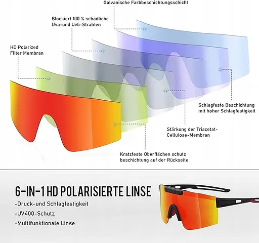 SUOSO ПОЛЯРИЗАЦИОННЫЕ СПОРТИВНЫЕ ОЧКИ, ВЕЛОСИПЕДНЫЕ ОЧКИ, СОЛНЦЕЗАЩИТНЫЕ ОЧКИ - фото 4