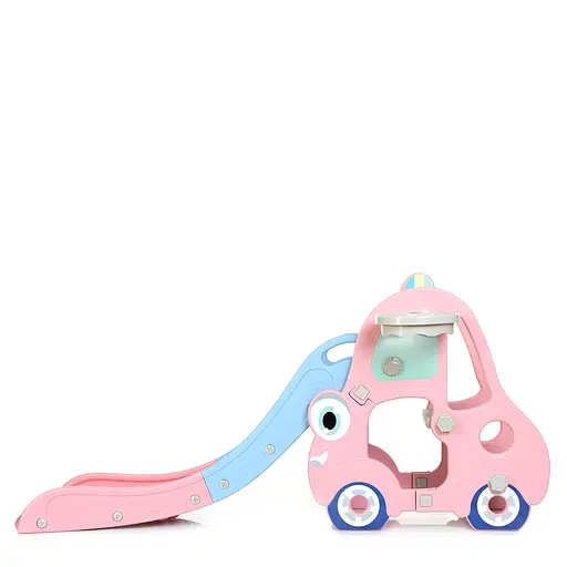 Дитяча гірка-машинка BAMBI L-CC01-8 з баскетбольним кільцем, д165-ш68-в76см, рожева - фото 2