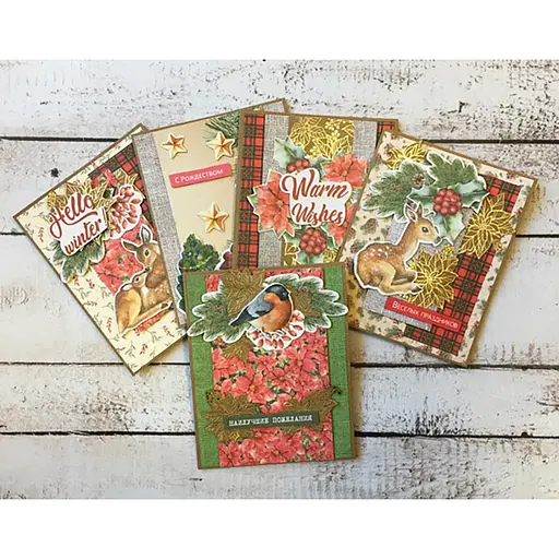Набор для создания поздравительных открыток "Our warm Christmas" Fabrika Decoru FDGCK-019 - фото 2