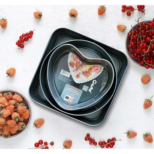 Набор форм для выпечки Gusto сердце 23 смк руг 26 см квадрат 28 см 3 шт. GT-3303 (127808) - фото 5